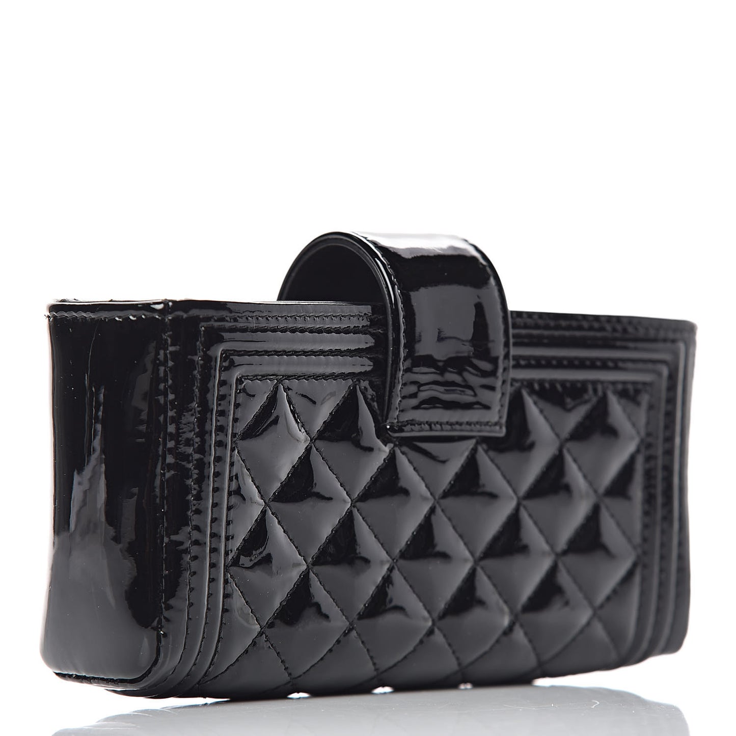 Patent Mini Boy Phone Holder Clutch Black