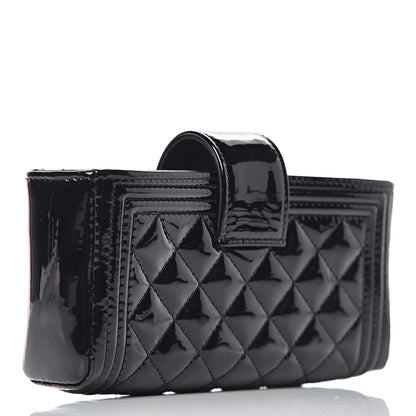 Chanel Patent Mini Boy Phone Holder Clutch Black 3 of 7