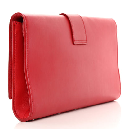 Saint Laurent Calfskin Classic Y Ligne Clutch Red 3 of 13