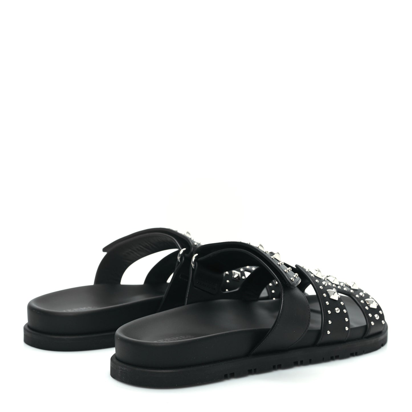 Calfskin Medor Studded Womens Chypre Sandals 39.5 Black