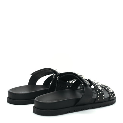 Hermes Calfskin Medor Studded Womens Chypre Sandals 39.5 Black 4 of 8