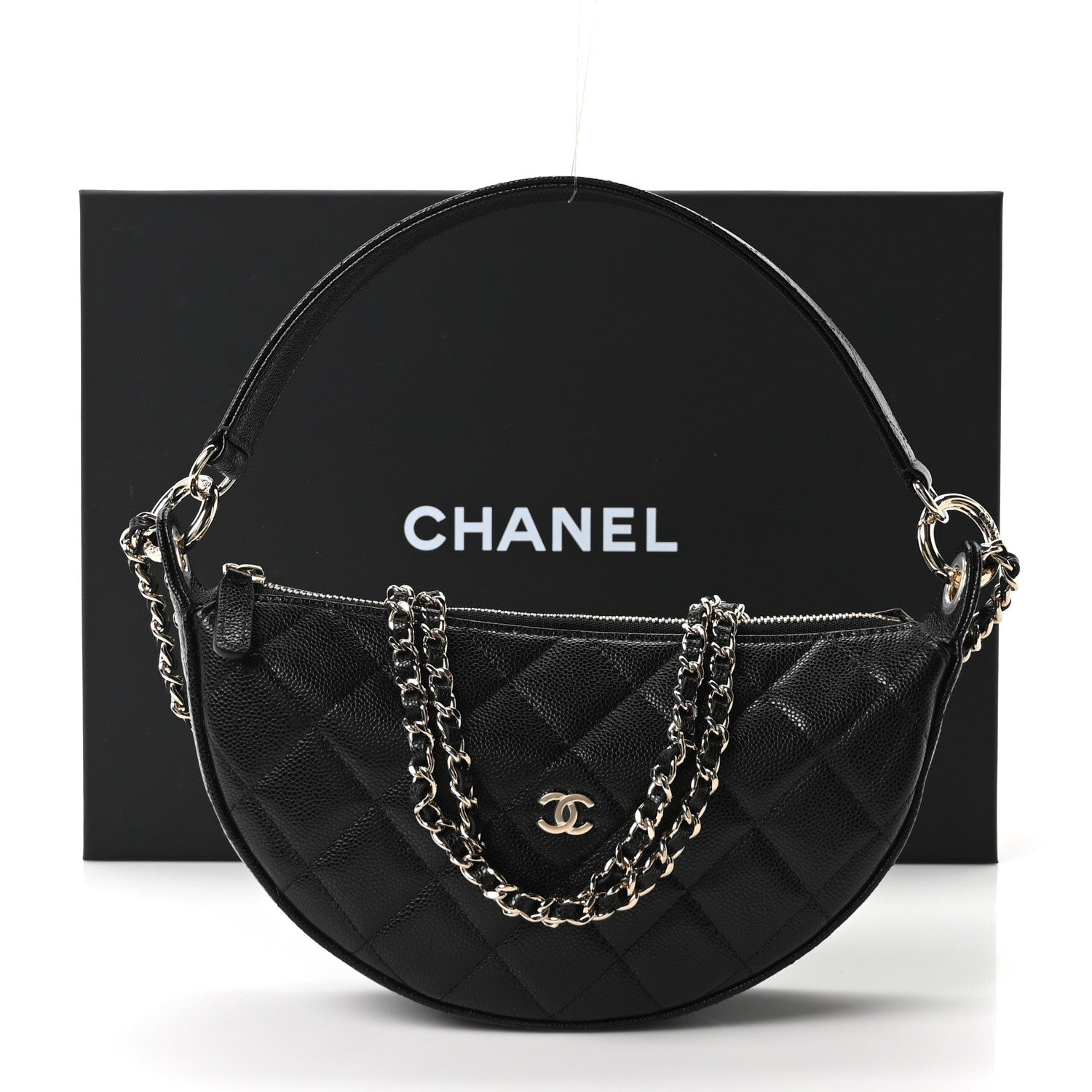 Chanel Caviar Quilted Other Shape With Chain Black 10 of 10