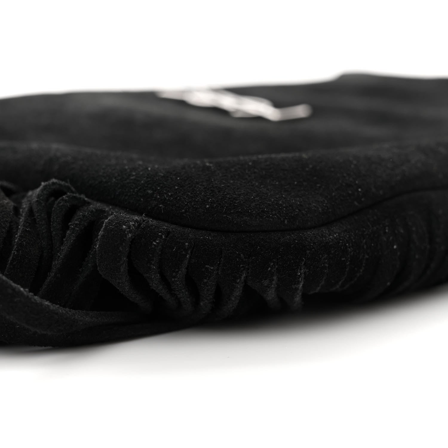 Saint Laurent SAINT LAURENT Suede Calfskin Small Fringe Crossbody Bag Black 9 of 15
