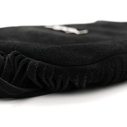 Saint Laurent SAINT LAURENT Suede Calfskin Small Fringe Crossbody Bag Black 9 of 15