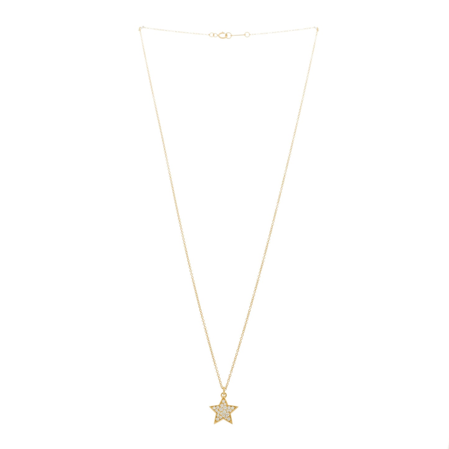 18K Yellow Gold Diamond Paloma Picasso Star Pendant Necklace