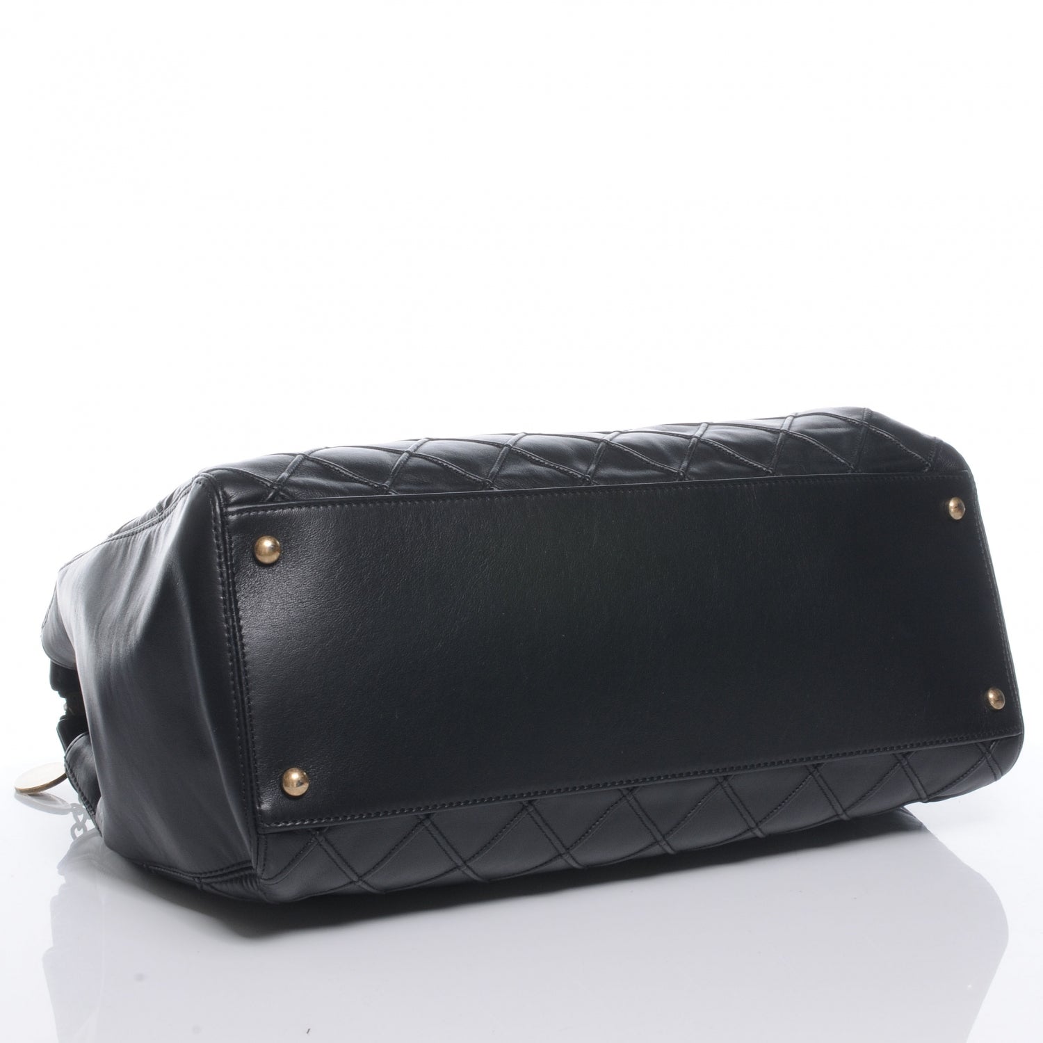 Chanel Calfskin Diamond Debossed Large Cosmos Zip Tote Black 4 of 7