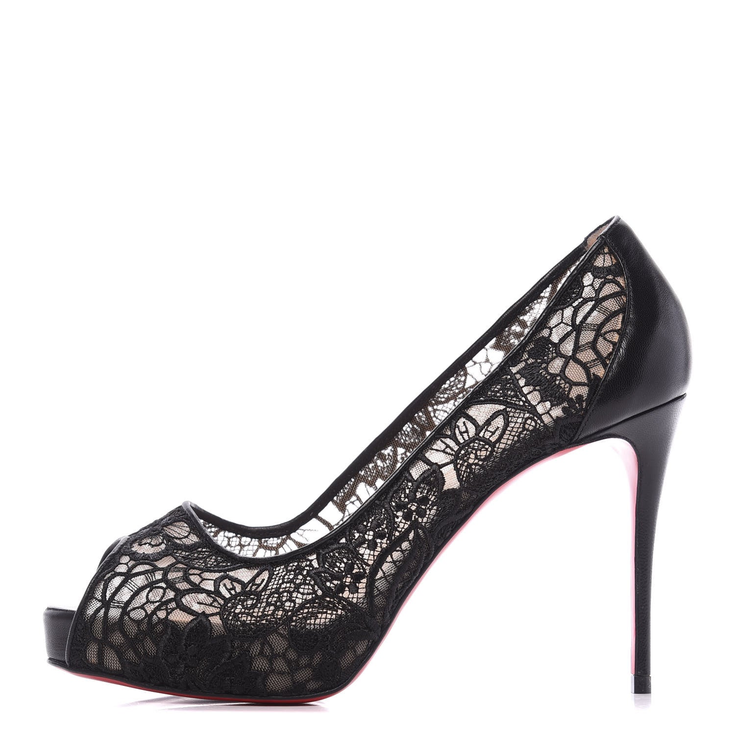 Christian Louboutin Nappa Rete Very Lace 100 Pumps 36.5 Black 1 of 11