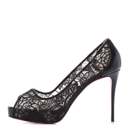 Christian Louboutin Nappa Rete Very Lace 100 Pumps 36.5 Black 1 of 11