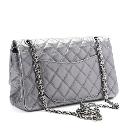 Chanel Metallic Aged Calfskin Quilted 2.55 Reissue 225 Flap Silver 4 of 11