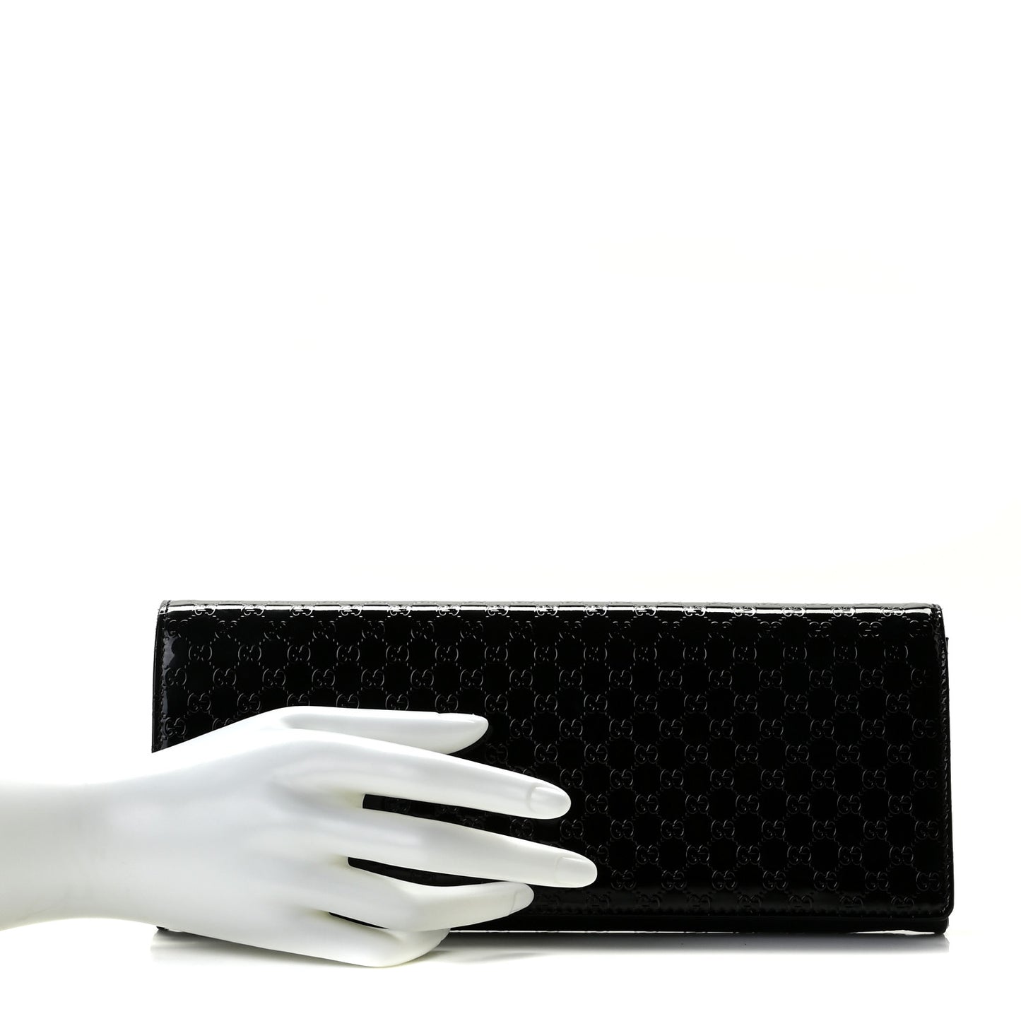Patent Microguccissima Small Broadway Clutch Black