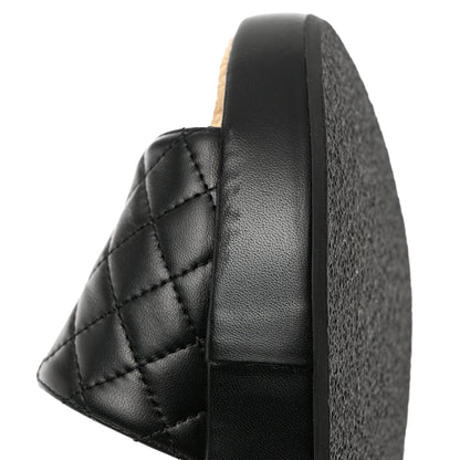 Chanel Lambskin Quilted CC Mules Sandals 36 Black White 12 of 13