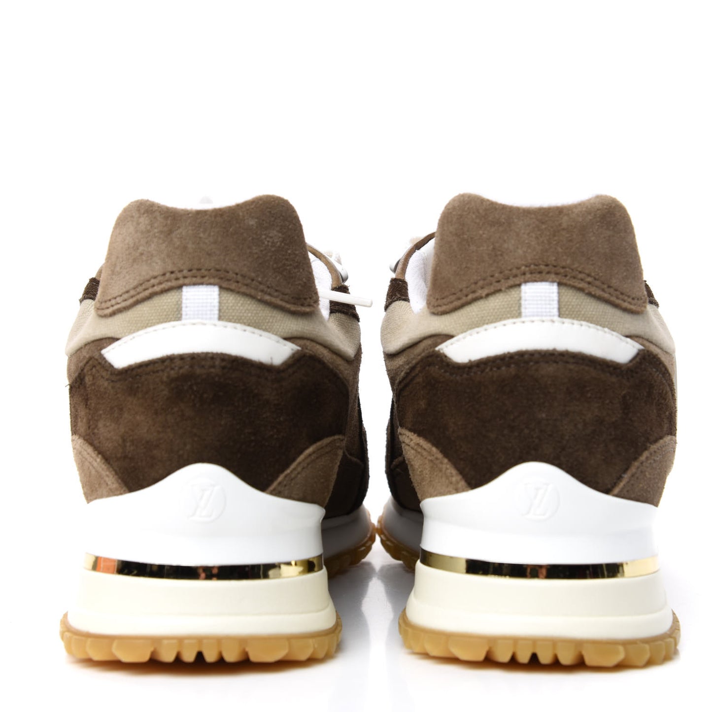 Calfskin Suede Run Away Sneakers 36 Kaki