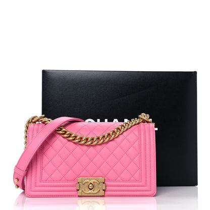 Chanel Calfskin Quilted Medium Boy Flap Pink 10 of 10
