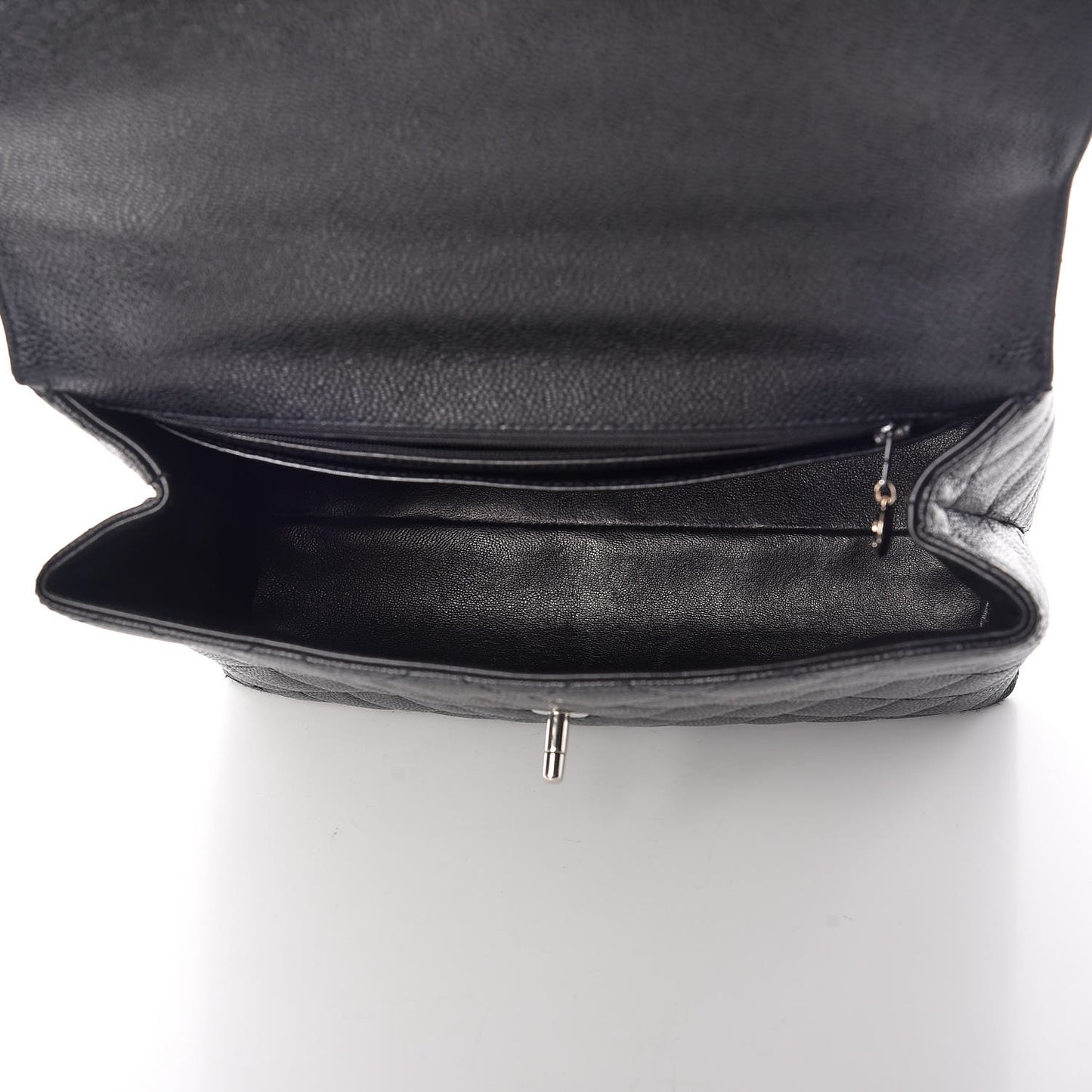 Caviar Quilted Jumbo Kelly Flap Black