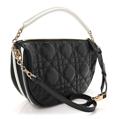 Christian Dior Lambskin Cannage Medium Dior Vibe Hobo Bag Black 3 of 11