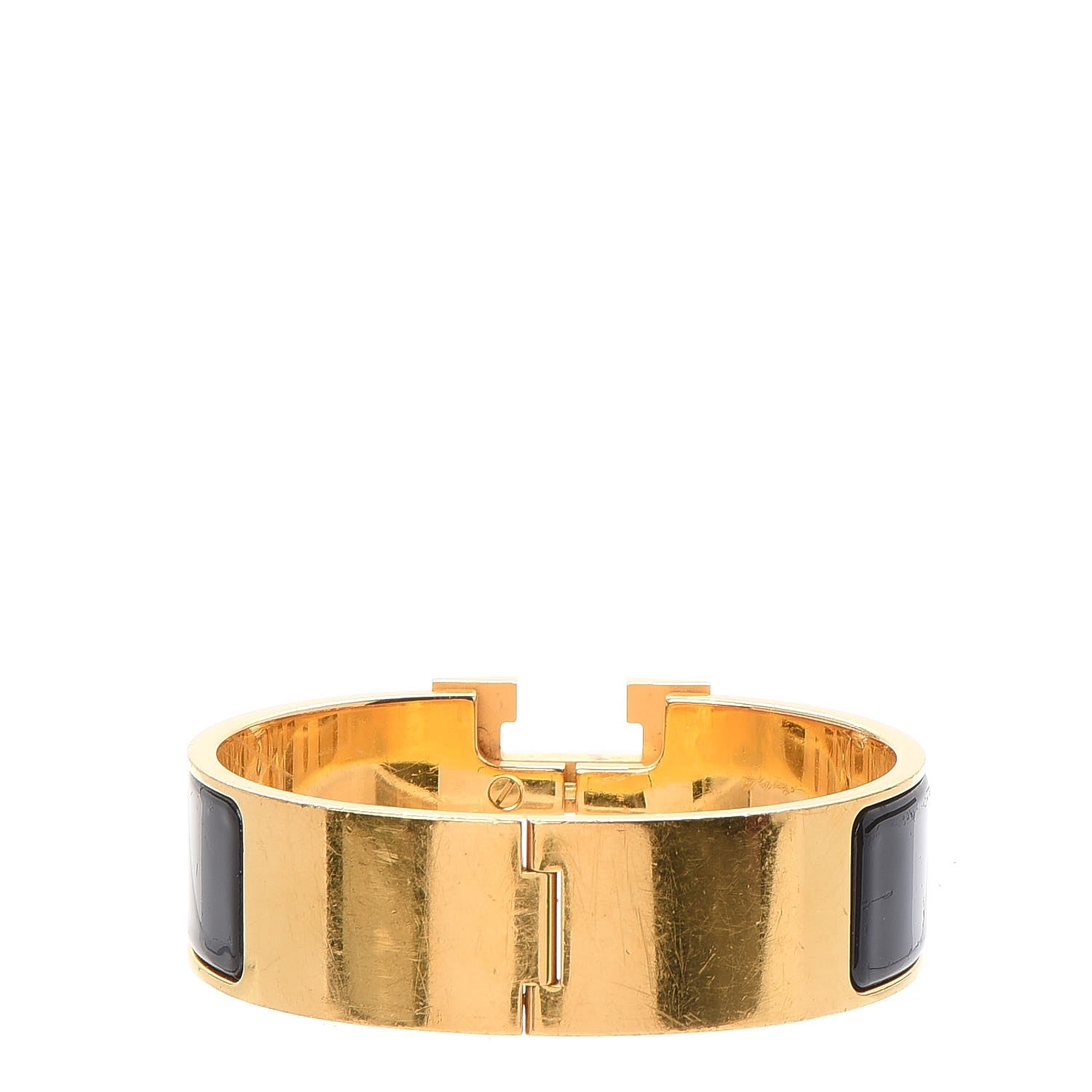 Hermes Enamel Wide Clic Clac H Bracelet GM Black 3 of 5