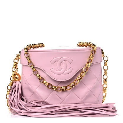 Chanel Lambskin Quilted Tassel Shoulder Bag Pink 4 of 23