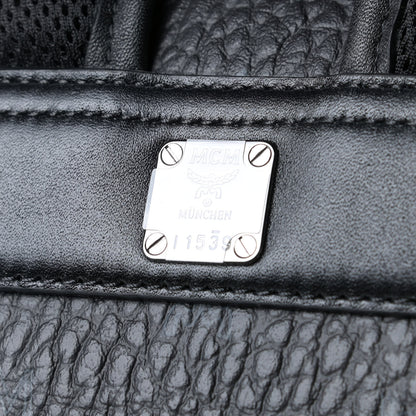 MCM Visetos Medium Stark Logo Stripe Backpack Black 8 of 21