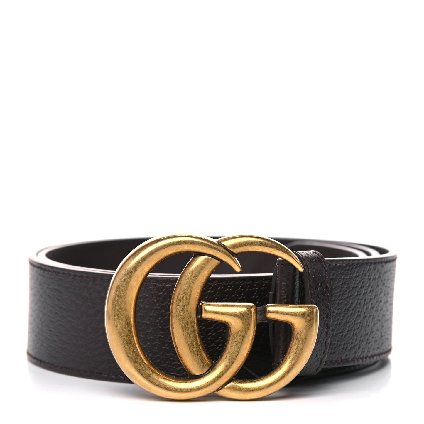 Textured Dollar Calfskin Double G 40mm Belt 90 36 Dark Cocoa