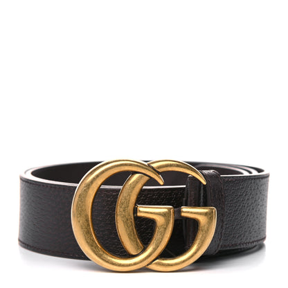 Gucci Textured Dollar Calfskin Double G 40mm Belt 90 36 Dark Cocoa 1 of 7