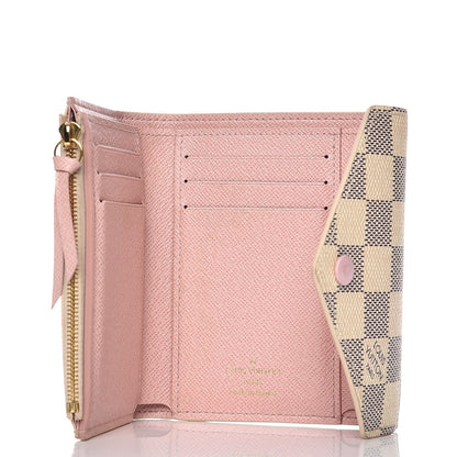 Louis Vuitton Damier Azur Victorine Wallet Rose Ballerine 5 of 10