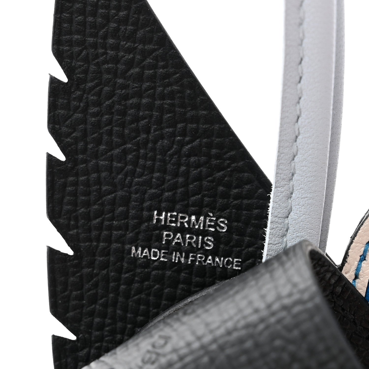 Hermes Epsom Swift Chevre Mysore Birdy Bag Charm Black Etoupe Bleu Hydra Bleu Brume 3 of 5