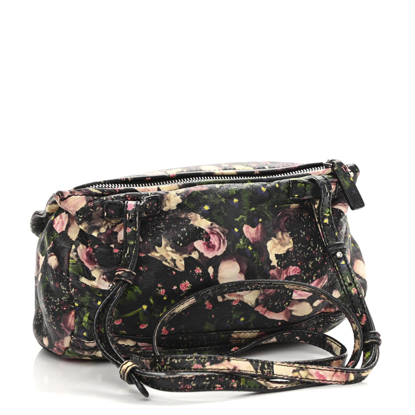 Lambskin Roses Camouflage Print Mini Pandora Black