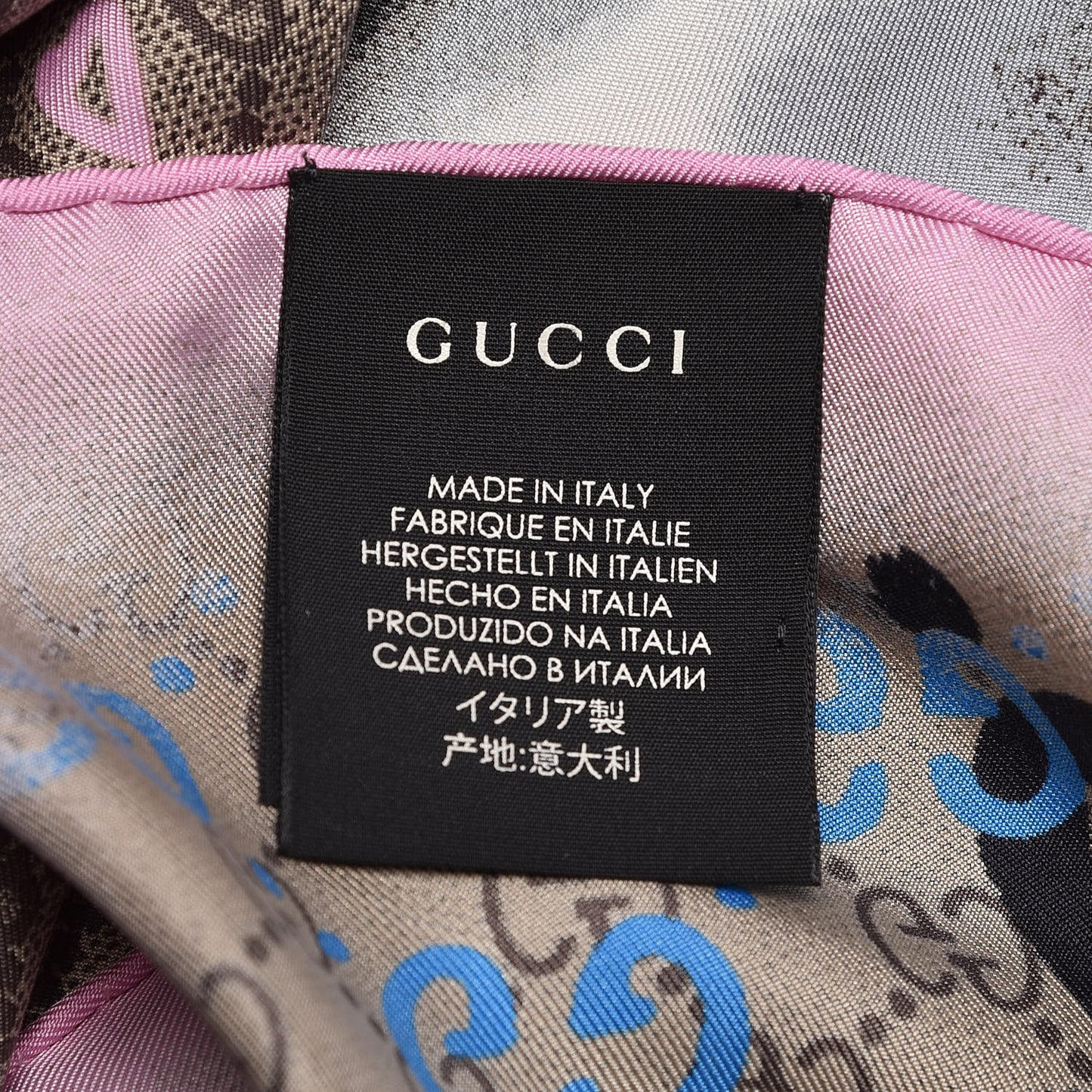 Silk Twill GG Monogram Real GG UFO Square Scarf Multicolor