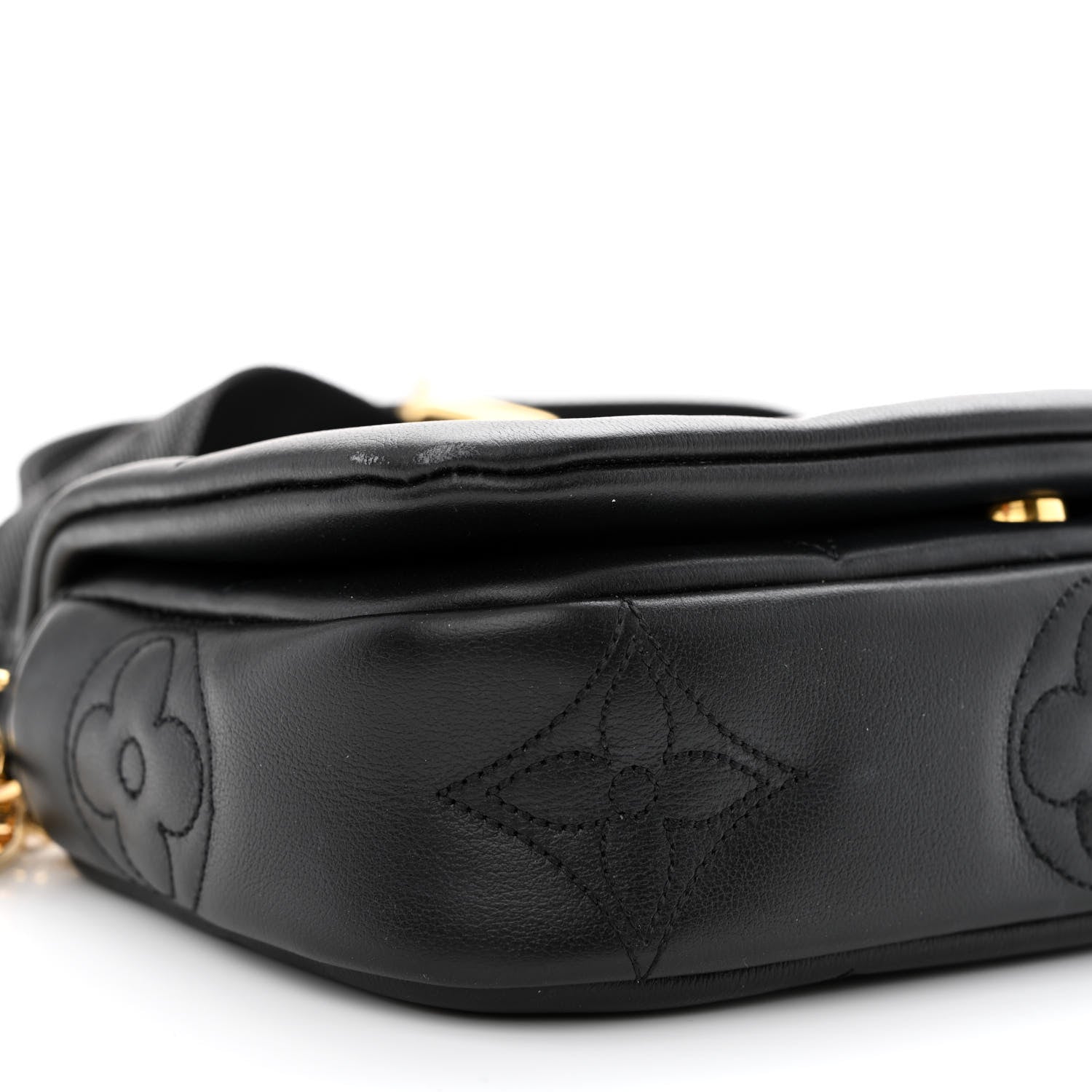Louis Vuitton Calfskin Bubblegram Wallet On Strap Black 8 of 12