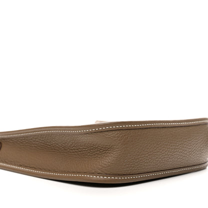 Hermes Taurillon Clemence Amazone Evelyne TPM Etoupe Bleu Indigo 9 of 10