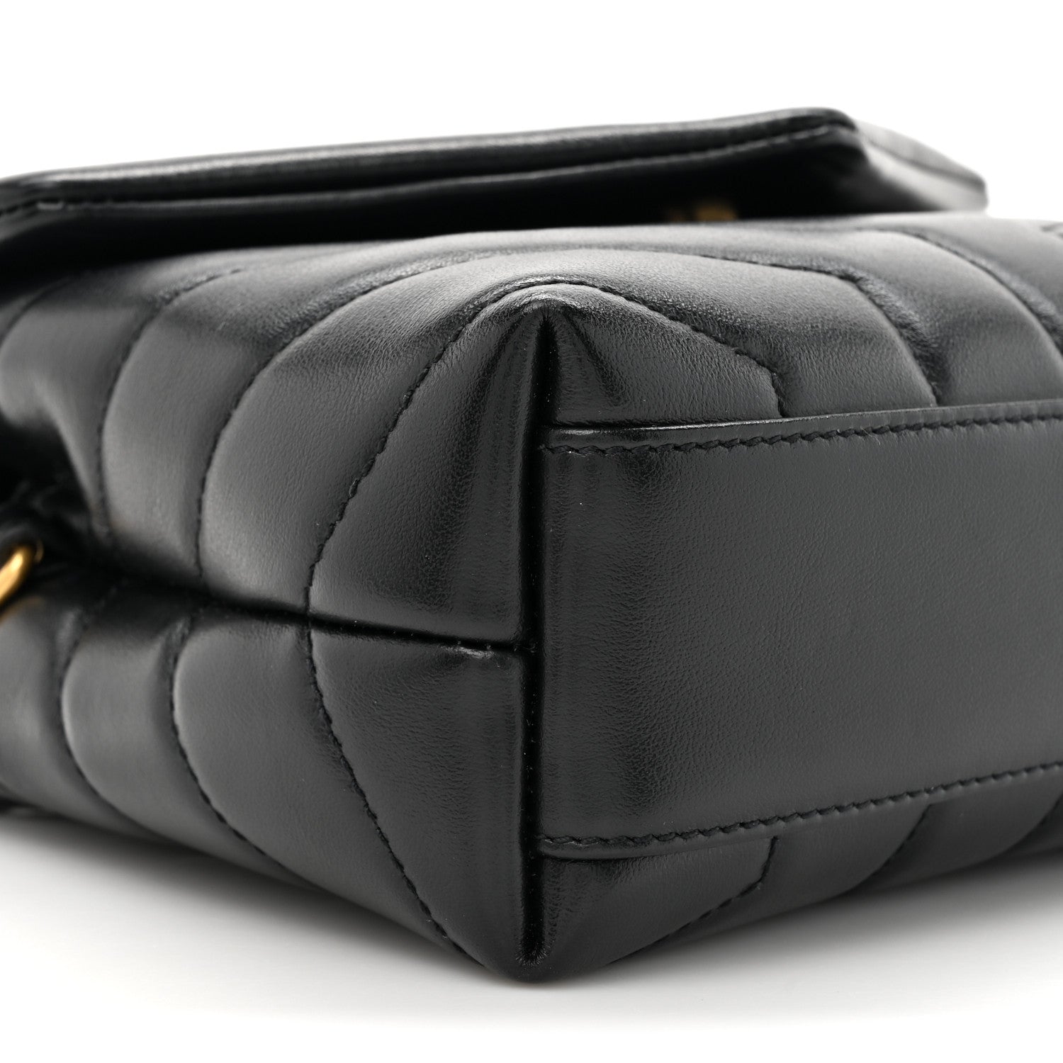 Saint Laurent Calfskin Y Quilted Monogram Toy Loulou Crossbody Bag Black 10 of 11