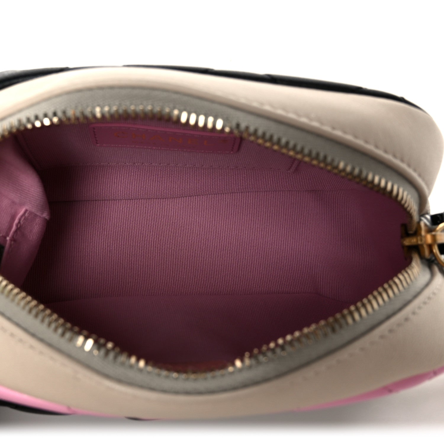 Chanel Shiny Lambskin Monochrome Chain Mini Camera Case Bag Pink Black Silver 5 of 11