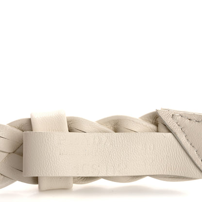 Prada Nappa Braided Triangle Logo Belt 80 32 White 3 of 6