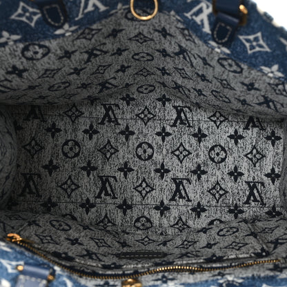Louis Vuitton Monogram Jacquard Denim Onthego MM Bleu 5 of 9