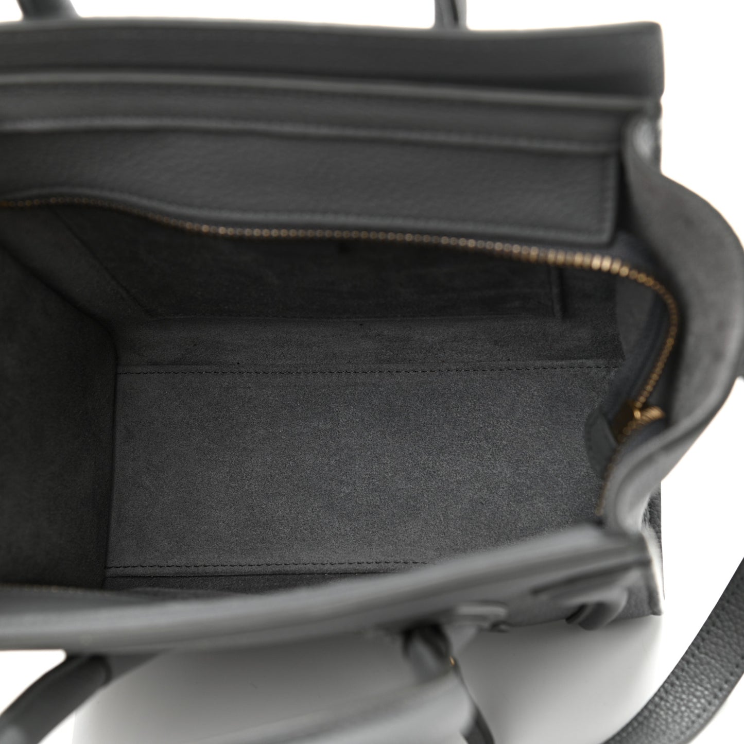 Baby Drummed Calfskin Nano Luggage Kohl