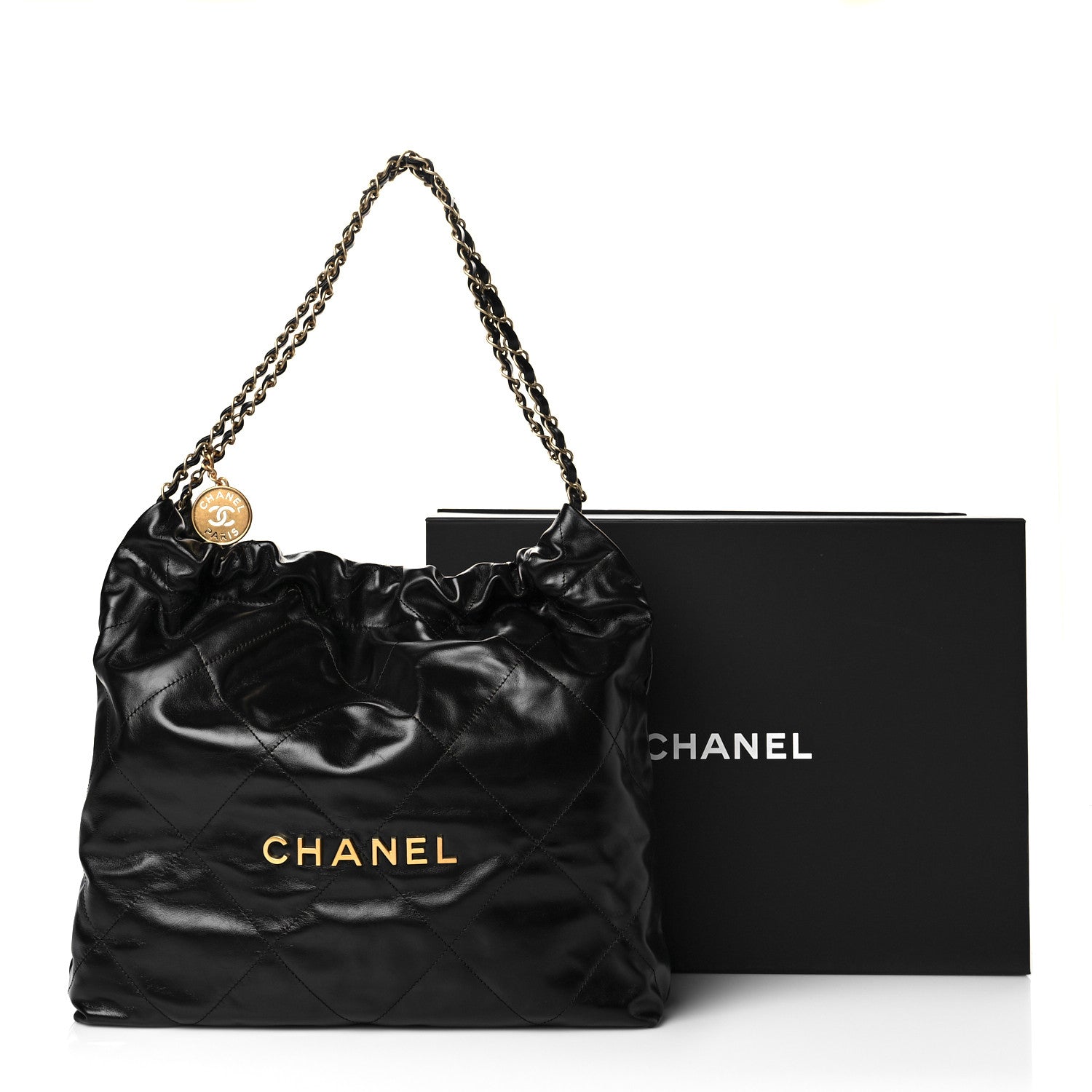 Chanel Shiny Calfskin Quilted Chanel 22 Black 1064737 – FASHIONPHILE