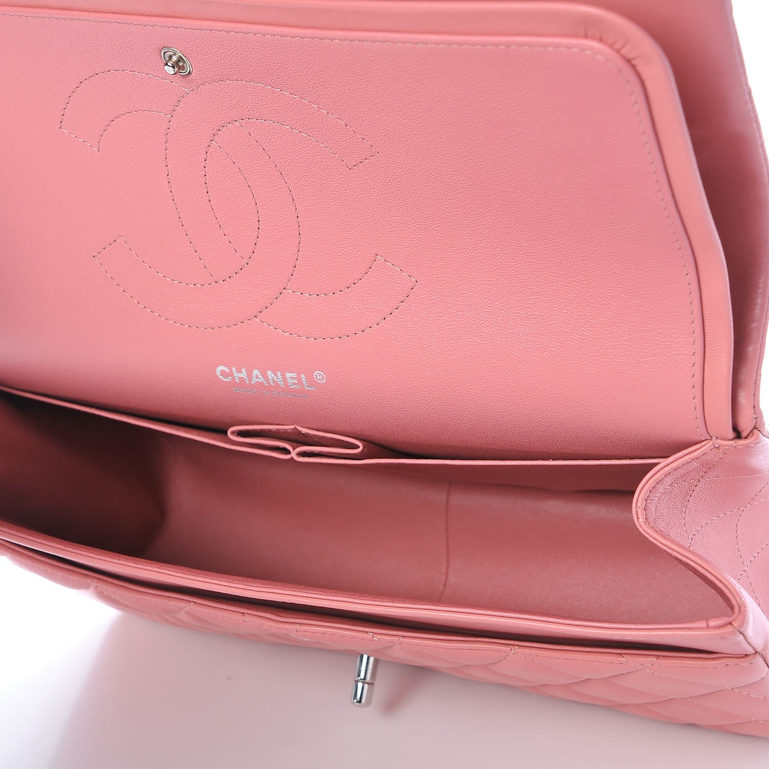 Chanel Lambskin Quilted Jumbo Double Flap Pink 7 of 8