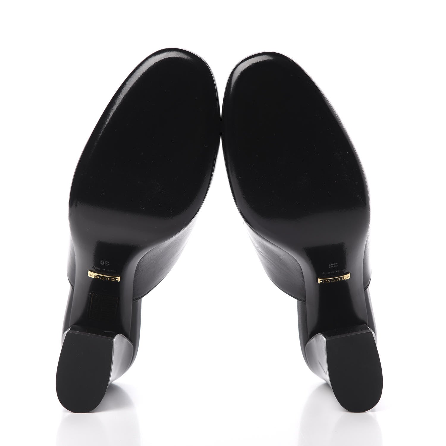 Gucci Malaga Kid Horsebit Princetown Mid Heel Mules 38 Black 5 of 9