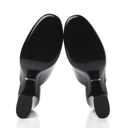 Gucci Malaga Kid Horsebit Princetown Mid Heel Mules 38 Black 5 of 9
