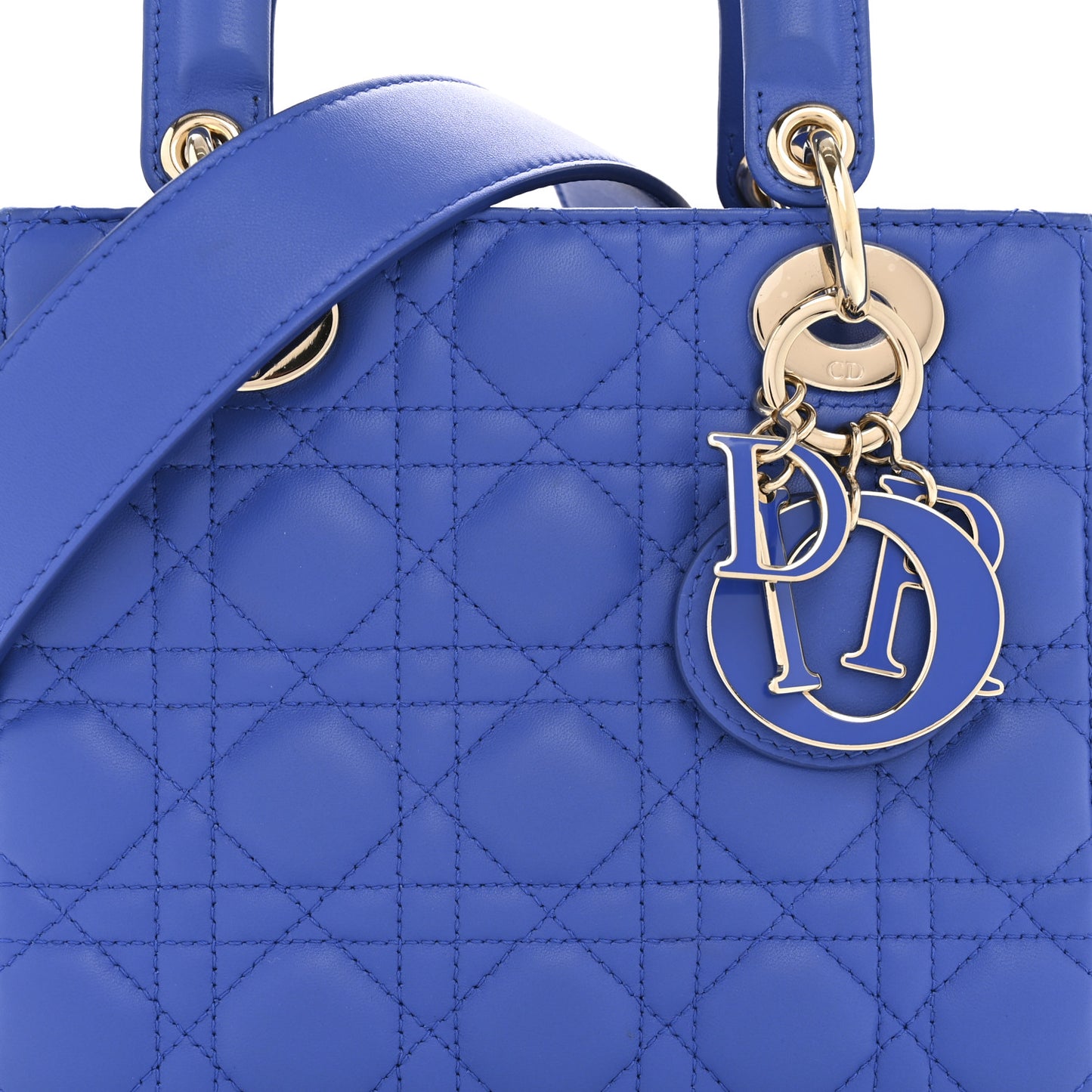 Lambskin Cannage Small My ABCDior Lady Dior Blue