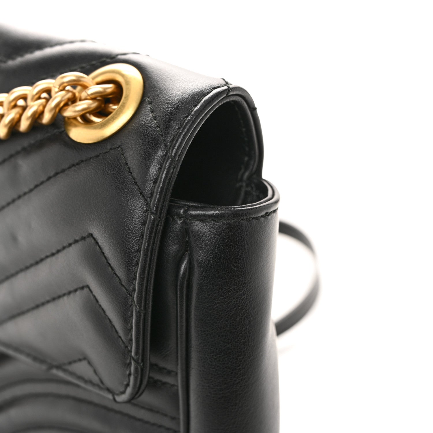 Gucci Calfskin Matelasse Medium GG Marmont Shoulder Bag Black 22 of 23
