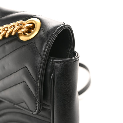 Gucci Calfskin Matelasse Medium GG Marmont Shoulder Bag Black 22 of 23