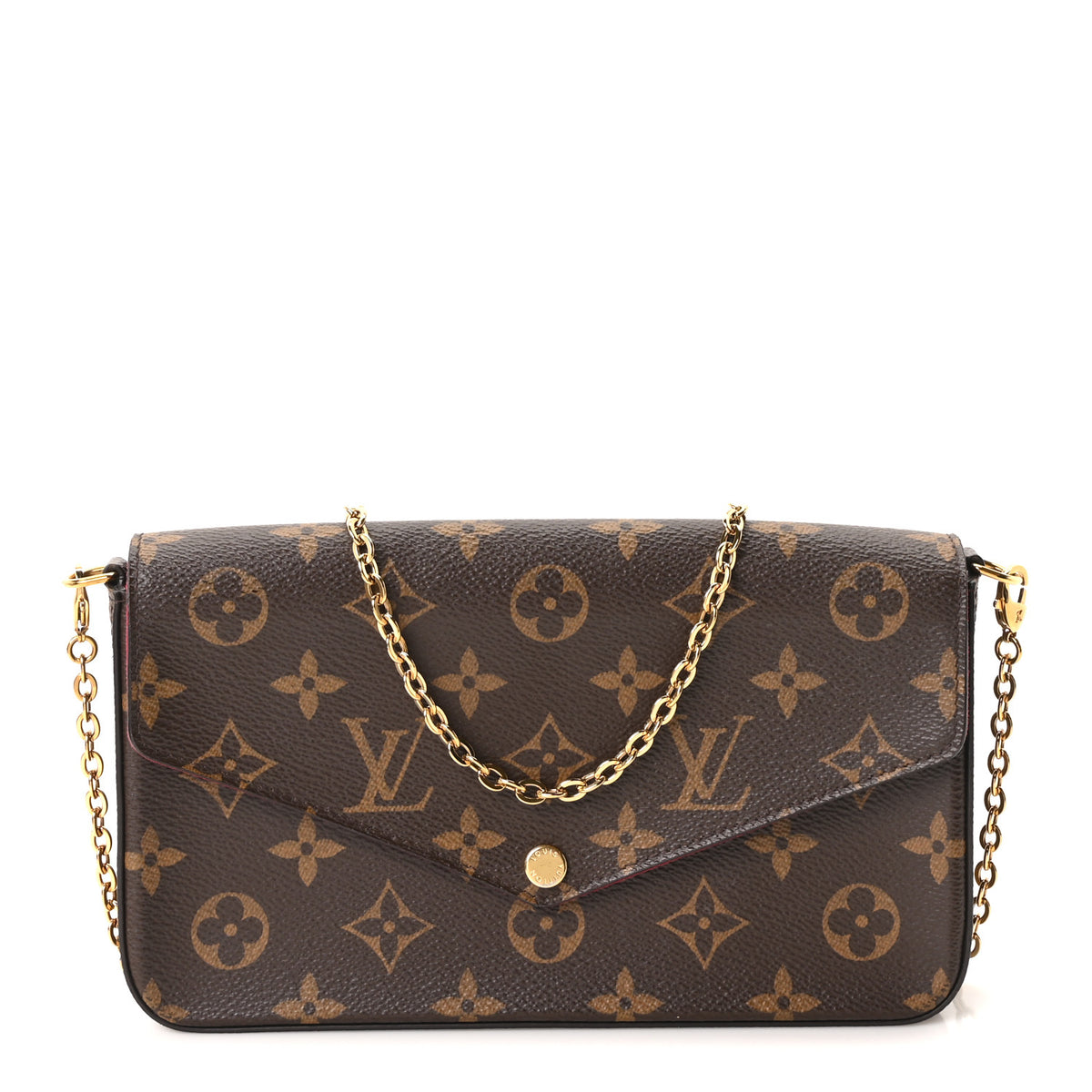 Louis Vuitton Monogram Pochette Felicie Chain Wallet Fuchsia 1 of 11