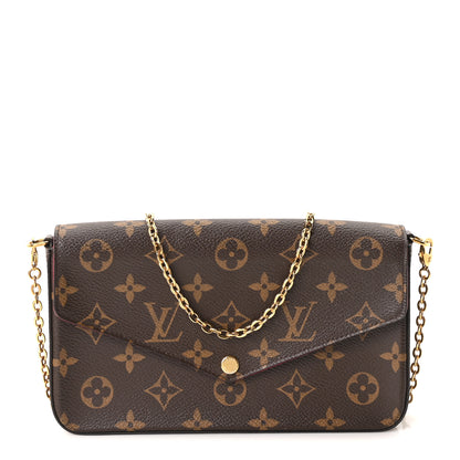 Louis Vuitton Monogram Pochette Felicie Chain Wallet Fuchsia 1 of 11