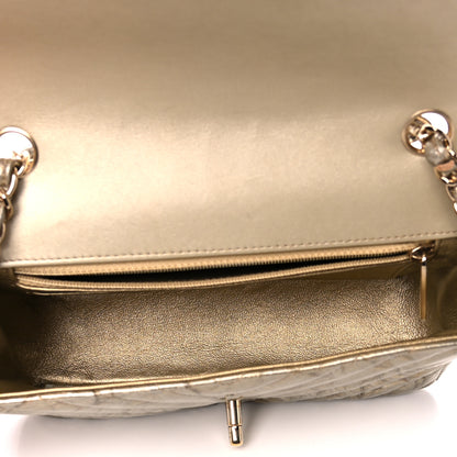 Chanel Patent Metallic Crumpled Calfskin Chevron Quilted Mini Rectangular Flap Gold 5 of 10