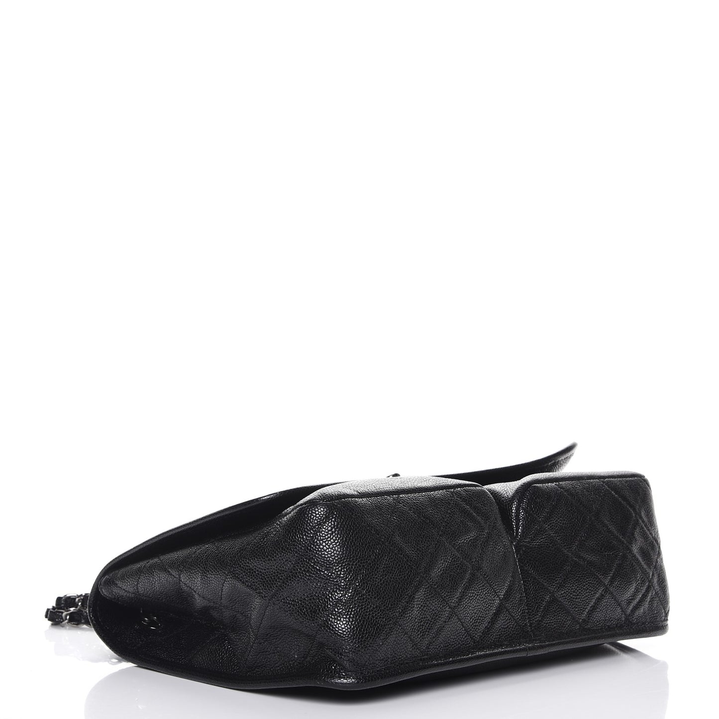 Grained Calfskin Large Natural Beauty Flap Black