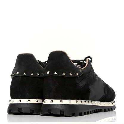 Valentino Garavani Suede Nylon Camouflage Womens Soul Rockstud Sneakers 41 Black 3 of 5