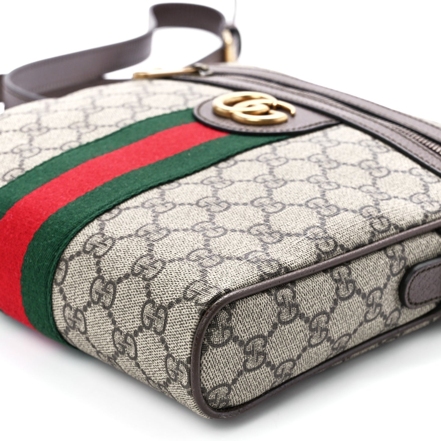 GG Supreme Monogram Web Small Ophidia Messenger Bag Brown