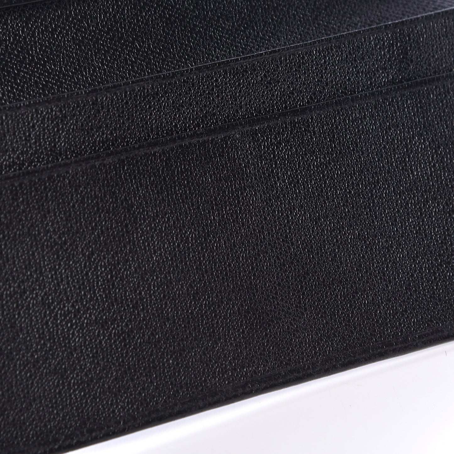 Grained Calfskin CC Button Long Wallet Black