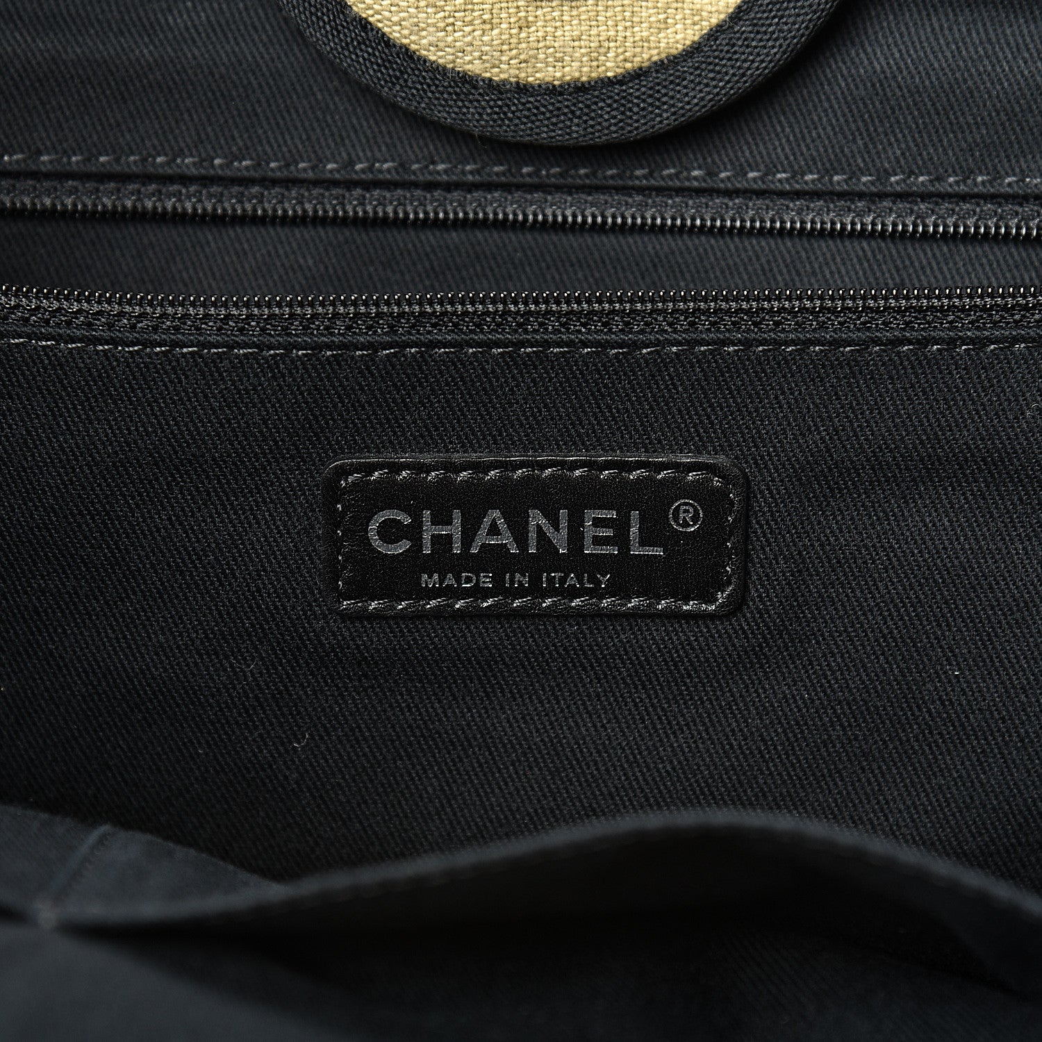 Chanel Canvas Medium Deauville Tote Beige Black 5 of 10